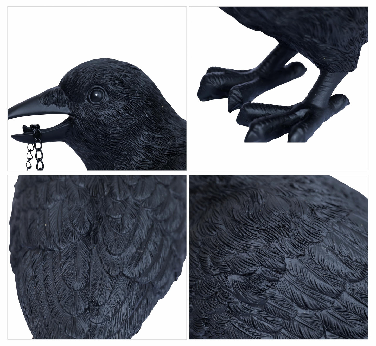 Gothic Home Decor Raven Lamp Tealight Candle Holder Halloween Decorations Indoor Fake Crow Light Holder Resin Black Bird Statue for Living Room Fireplace Entrance Holiday Spooky Ornaments