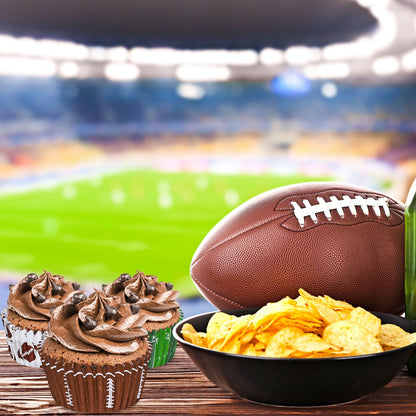 Whaline 600Pcs Football Cupcake Liners Rugby Disposable Baking Cups Sports Theme Muffin Cupcake Wrappers for Birthday Holiday Party Post-match Celebration