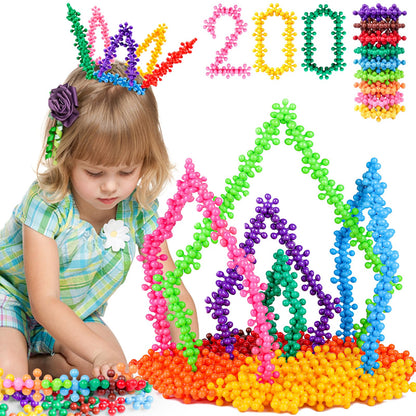 NEOACT 200PCS Building Blocks Kids Educational Building Toys Interlocking Plastic Connect Block Manipulatives for Preschool Kids Aged 3+, Creativity Kid Toy Classroom Kindergarten Toys