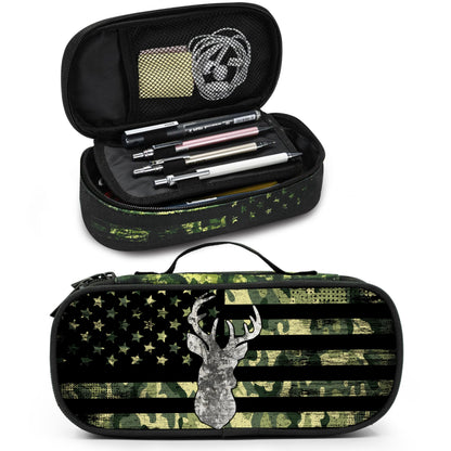 Droerfes Camo Deer Pencil Case Pencil Pouch Large Capacity Pen Bag School Office Organizer Stationery Storage Box For Girls Boys Teen Kids