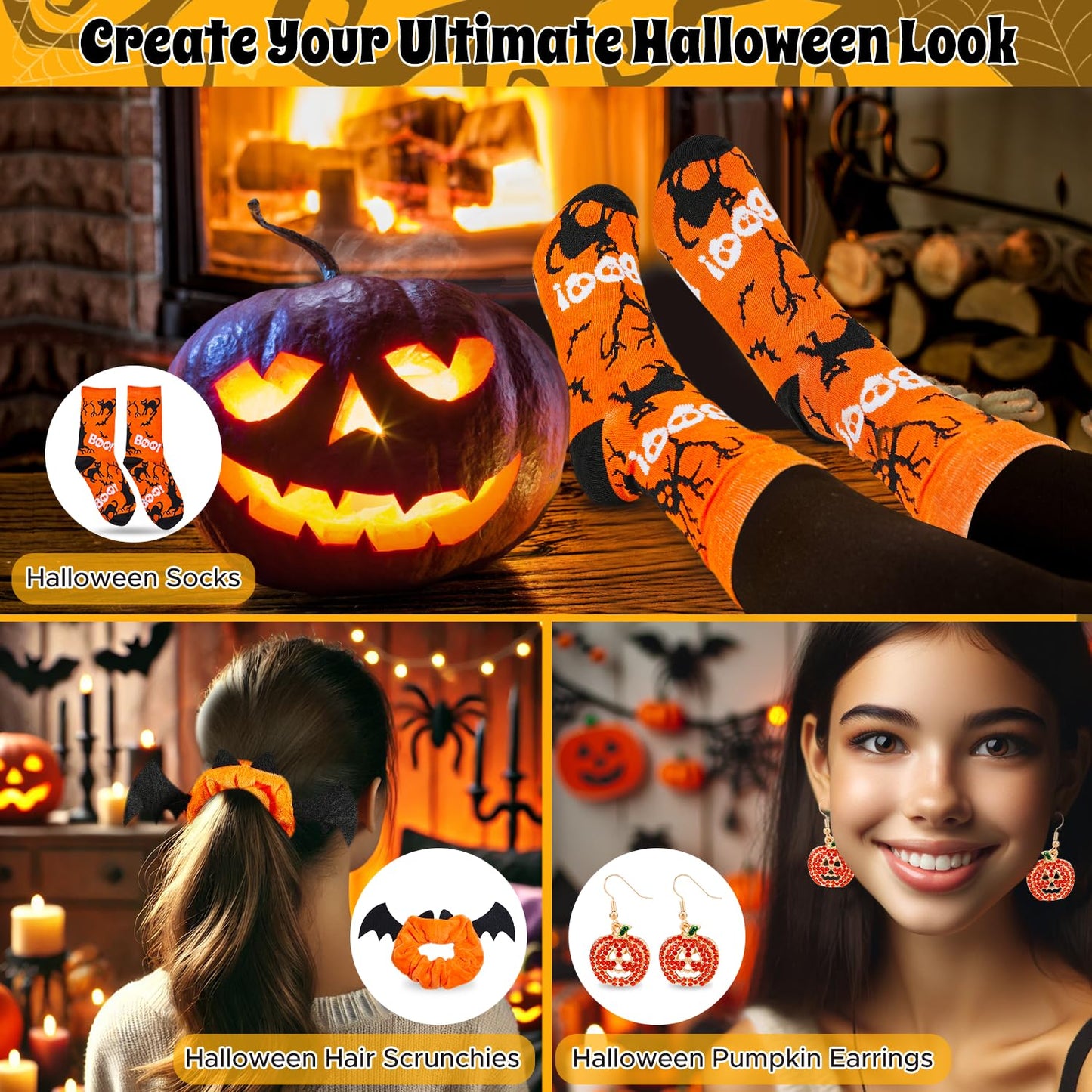 Larchio Boo Basket Stuffers for Women Teen Girls, Halloween Gifts for Teens Adult with Pumpkin Mug Halloween Socks and Self Spa Gift for Family Friends
