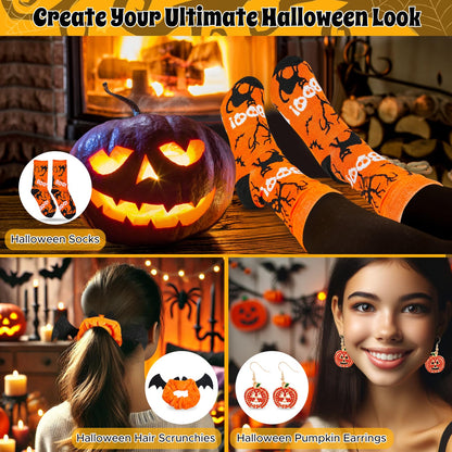 Larchio Boo Basket Stuffers for Women Teen Girls, Halloween Gifts for Teens Adult with Pumpkin Mug Halloween Socks and Self Spa Gift for Family Friends