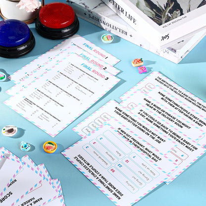 Humyoun Baby Shower Friendly Feud Game with 2 Answer Buzzers, Feud Card for Family Game Night Fun Trivia Quiz for Party Office Class Groups Team Building