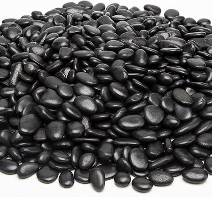 10lb Black Small Decorative Pebbles - Gravel River Rock,Natural Polished Decorative Stones 3/8" Gravel Size,Pebbles Gravel for Bamboo Plants,Succulent,Home Decor,Landscaping,Vase Fillers and More.