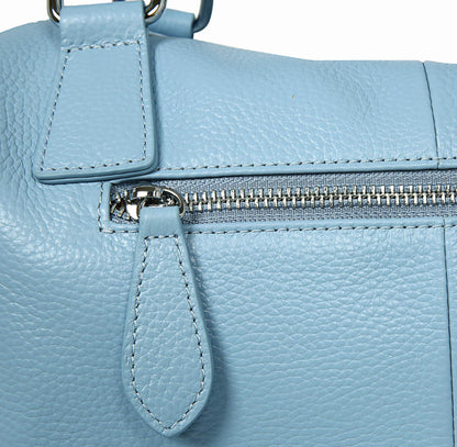 HESHE Womens Genuine Leather Handbags Purse Crossbody Satchel Tote Bags Ladies Real Leather Bags (Light Blue)