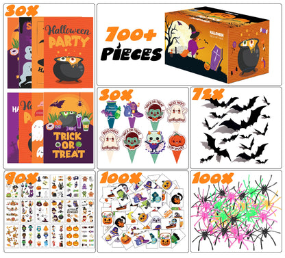 PLOUGVI 702PCS Halloween Party Favors Supplies Decorations - Trick or Treat Goodies Bag Fillers Stuffers - Halloween Toys for Classroom Prizes Gifts