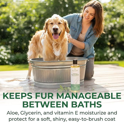 Dr. Jacobs Naturals Castile Pet Shampoo - Gentle Cat & Dog Wash w/Pure Castile Soap - Plant-Based Dog Shampoo w/Olive Oil, Coconut Oil, Shea Butter, Aloe Vera, Vitamin E - Green Tea & Mint