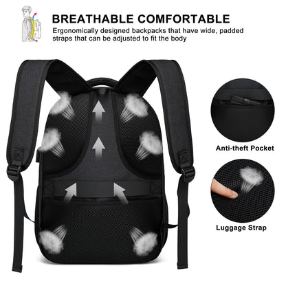 LIBENED School Backpack for Teen Boys Mens, 15.6 Inch Laptop Backpack, College High School Book Bag for Students, Black