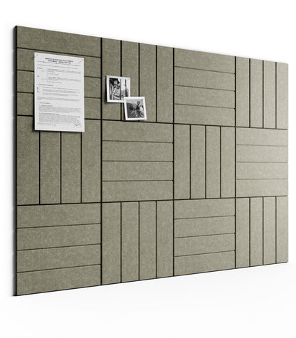 Bumusty Large Cork Board Alternative-48 x 36" Felt Bulletin Board Tiles, with 30 Pushpins, 70 Adhesive Tabs, Bold-Stripe 12-Pack, Cork Boards for Office Push Pin Board Felt Board-Earth Brown