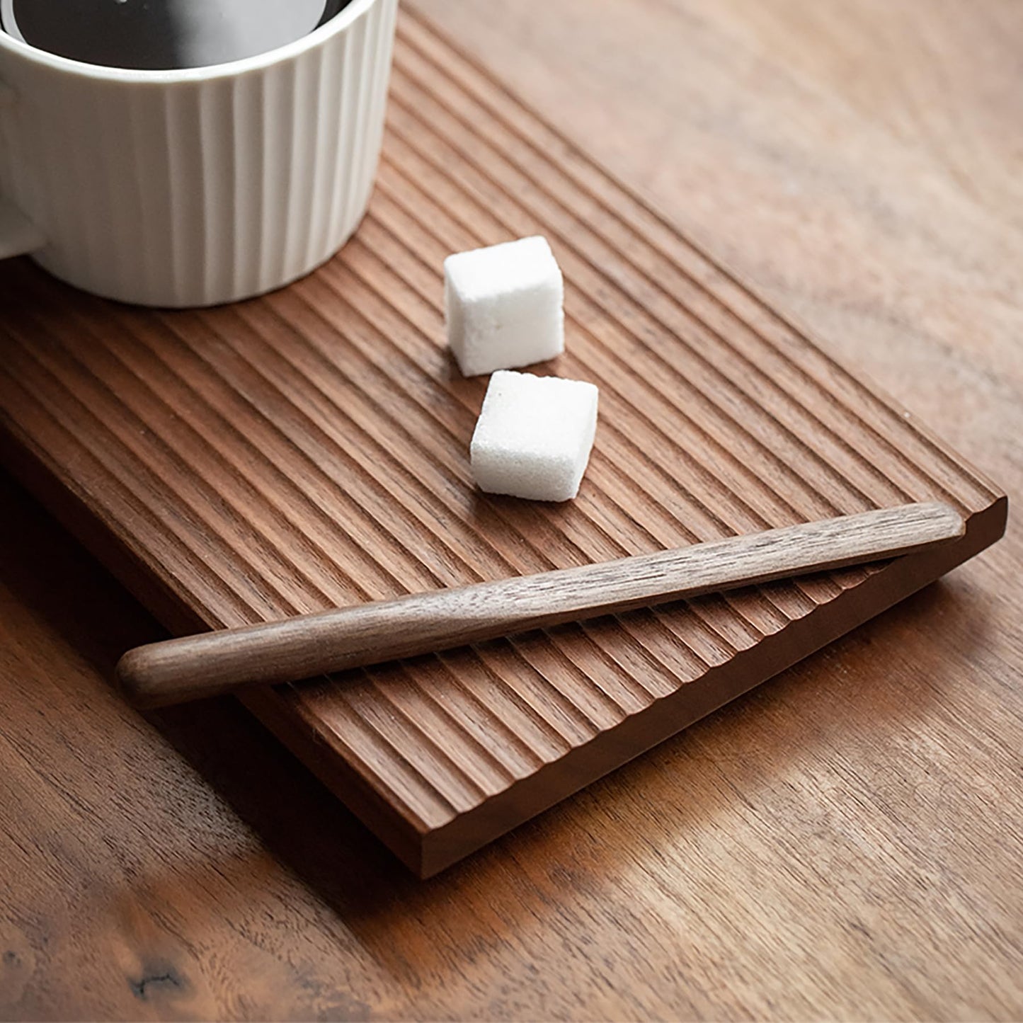 MIGAKU HOME Black Walnut Wood 4Pcs Coffee Stirrers 6″ Reusable & Multifunctional for Coffee, Drinks, Tea, Milk, Oatmeal, Crafts and Oil, butter spreader Great for jam, jelly, peanut butter etc.