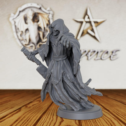 Tabletop Unpainted Miniatures for TTRPG - 28mm Scale Spectral Wraith Minis Figurine for Dungeon Masters, Undead Fantasy RPG Accessory Figure - Ghost Knight (AS446)