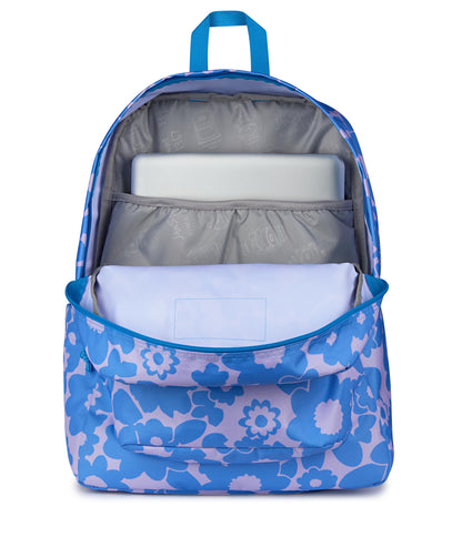 JanSport SuperBreak Plus Backpack with Padded 15-inch Laptop Sleeve and Integrated Bottle Pocket - Spacious and Durable Daypack for Work and Travel - Blossom Bae Blue