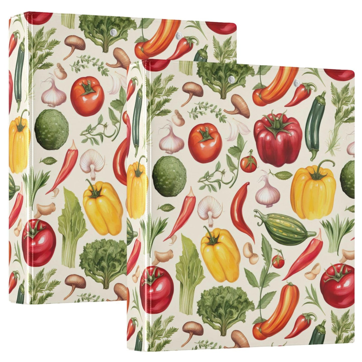 Joko Ivery Vegetables Carrots Tomatoes 3 Ring Binder 1.5 Inch Binders 3 Ring with 3 Pockets & Clipboard Letter Size Three Ring Binder Organizer for Work Recipes Paper Office Supplies Gifts 1 Pack