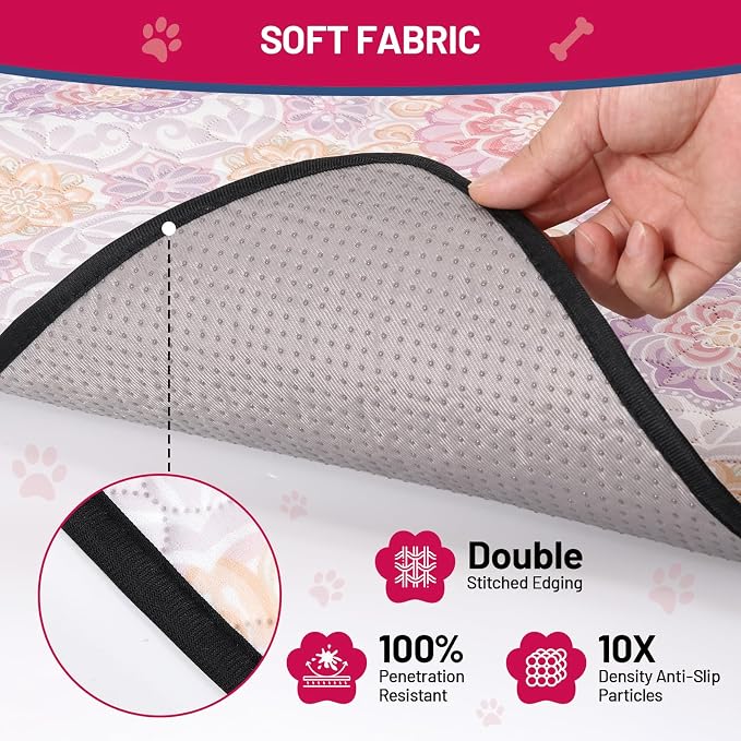 Washable Dog Pee Pads - Absorbent Reusable Puppy Training Pads, Waterproof Leak - Proof & Non - Slip for Crate Whelping Potty Training 24x48 (Pack of 2)