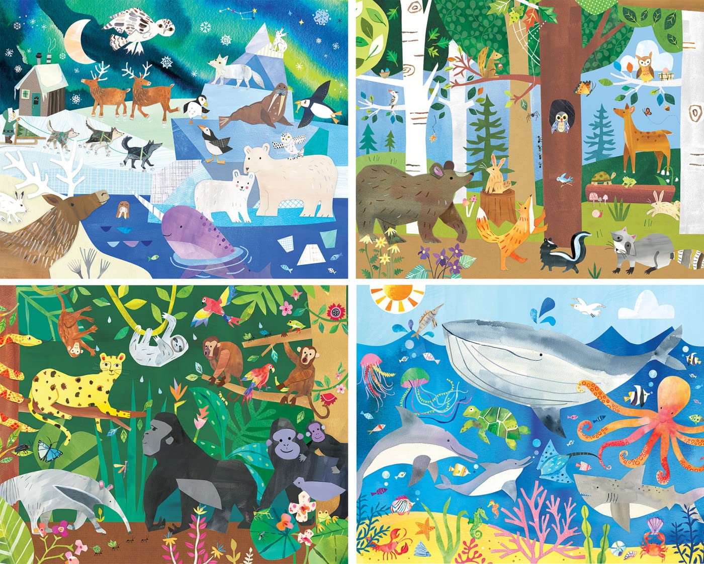 MasterPieces Hello, World! - 4-Pack 48Pc Puzzles - Jigsaw Puzzle with Vibrant Artwork and Durable Pieces - Fun Family Activity, Brain Challenge, and Educational Entertainment for Kids, Teens