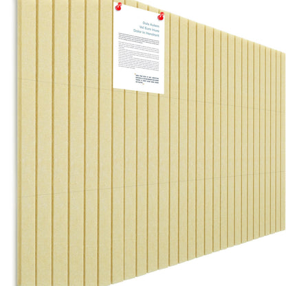 Honoson 12 Pack 48"x 36" Large Cork Board Alternative Felt Bulletin Board Wall Tiles with Safe Square Adhesive Roll Cork Tiles for Walls Home Office Classroom Back to School Pin Panels(Light Yellow)