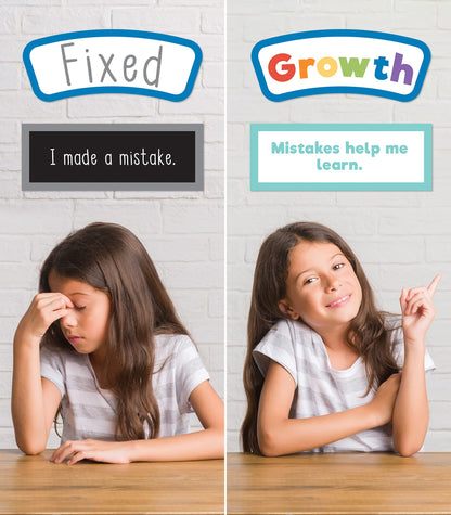 Carson Dellosa 29 pc Growth Mindset Bulletin Board Set, Motivational Poster, 2-Piece Brain With Affirmation Cards, Calm Down Corner Supplies and Classroom Decor