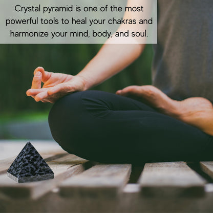 Amazing Gemstone Indigo Gabbro Pyramid Crystal Healing Stones - 1" Great Pyramid Figurine of Natural Stone Pyramid for Meditation, Reiki, Chakra Balancing and Crystal Pyramids Grid