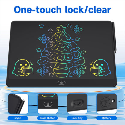 16 Inch LCD Writing Tablet 2 Pack, Large Electronic Notepad for Adults, Reusable Digital Memo Board for Office Desk and Meetings, Erasable Paper Tablet, Battery Operated (Black)