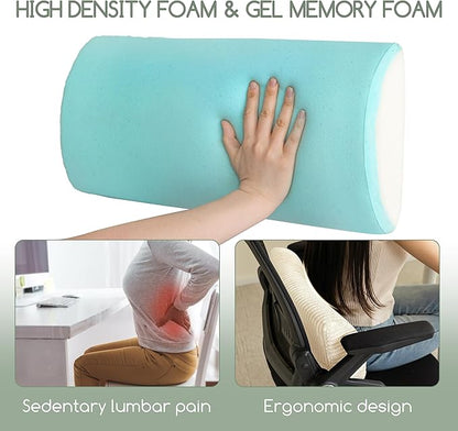 HIGOGOGO Lumbar Support Pillow for Recliner Chair/Accent Chair/Couch, Memory Foam Back Support Cushion for Elderly, Recliner Cushions for Back Rest, Pain Relief, Reading, Washable Cover, Beige