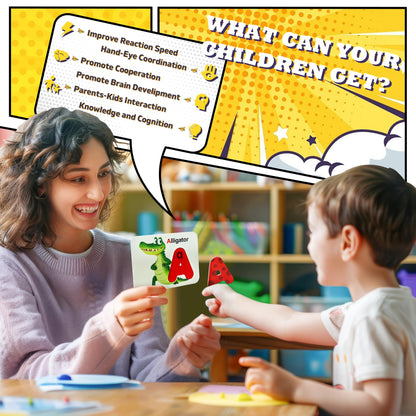 Magnetic Numbers and Alphabets Flash Cards Set - ABC Letters and Numbers Animal Pattern Board Matching Puzzle Games for Group Play, Montessori Educational Toys for Preschool Kids Age 3 4 5 Years