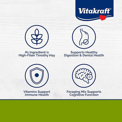 Vitakraft Vita Smart Guinea Pig Food – 4 lbs Bag - High Fiber Timothy Hay – with Vitamins Minerals, Probiotics for Engaging Foraging and Daily Nourishment - Includes Fruits, Vegetables and Vitamin C