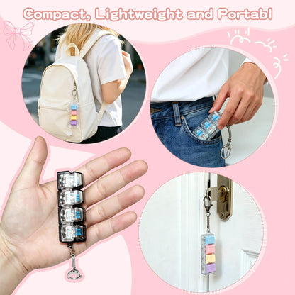 3 PCS Keyboard Fidget Click ,Keyboard Fidget Keychain 3-in-1 Keyboard Decompression Button Finger Clicker (Colorful)