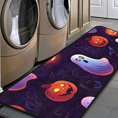 Ruiseye Halloween Holiday Pumpkin Kitchen Floor Mat, Area Rugs 17''x51'' Laundry Room Rug Runner for Laundry Room, Kitchen, Bathroom, and Mudroom