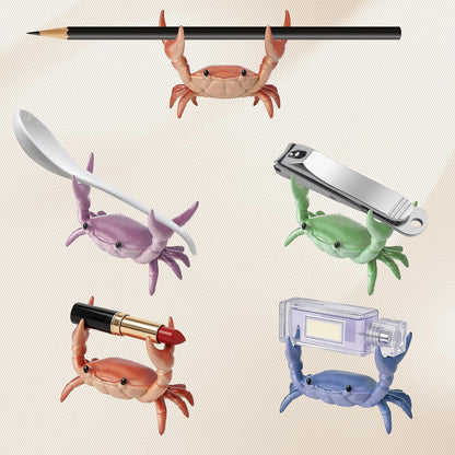 4PCS Weightlifting Crab Pen Holder for Desk, Creative Desk Crab Pen Holder, Cute Desk Organizer & Pencil Stand, Funny Home Office School Decor Desk Accessories (MIX)