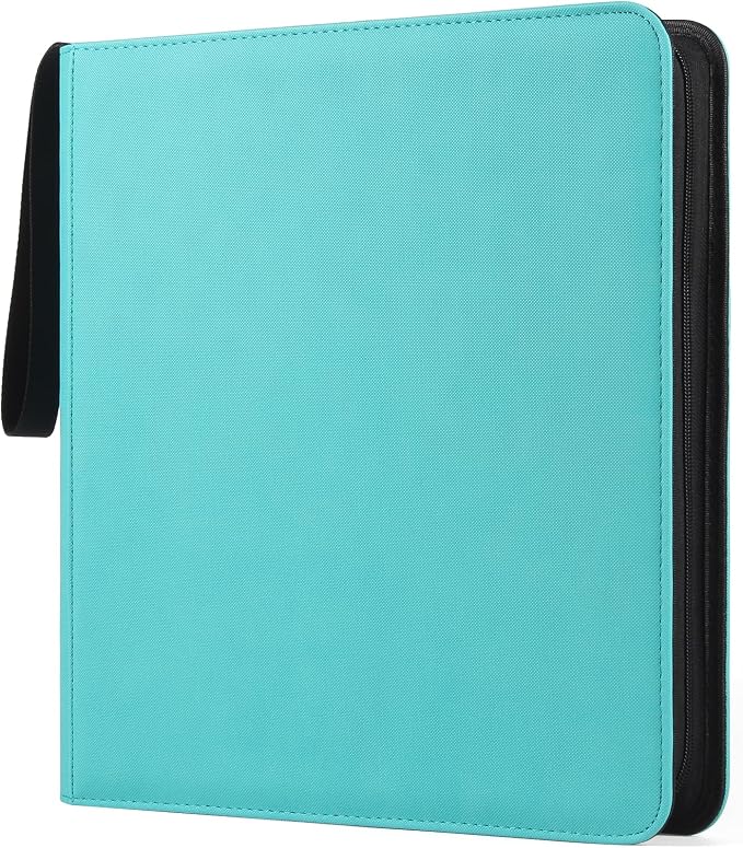 GEAoffice 12 Pocket Card Binder, Ringless Trading Card Collection Binder, Side Loading Pages, Album Folder for MTG, TCG, Game & Sports Cards, Non-PVC, Turquoise