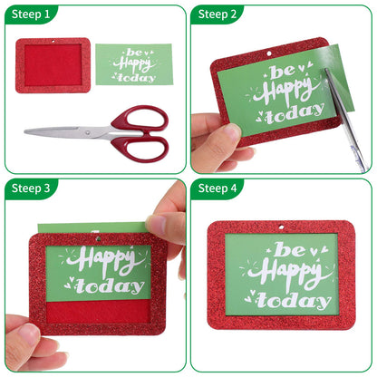 Jetec 36 Pieces Christmas Photo Ornament Frames Mini Felt Glitter Hanging Photo Frame Small Holiday Frames Christmas Tree Decoration for Present Christmas Tree Picture Frames (Red, Green)