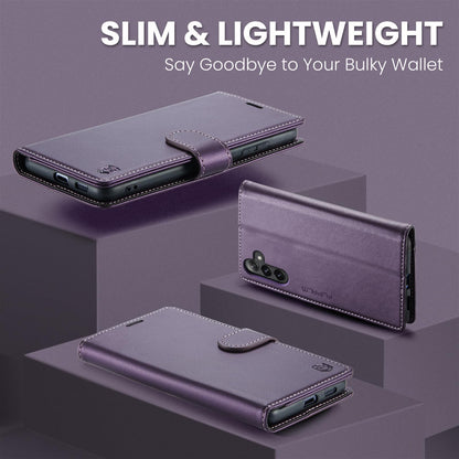 FLIPALM Wallet Case for Samsung Galaxy S25 Plus/S25+, RFID Blocking Credit Card Holder, PU Leather Folio Flip Kickstand Protective Shockproof Cover for Galaxy S25 Plus (Purple)