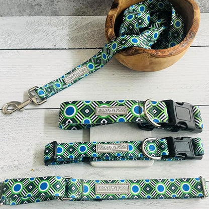 Lucky Love Dog - Easy Click Buckle Dog Collar with Leash Set Combo, Durable & Comfortable for Male & Female Dogs, Pet Collar for Large Dogs, Secure Fit - Leo Combo, Large