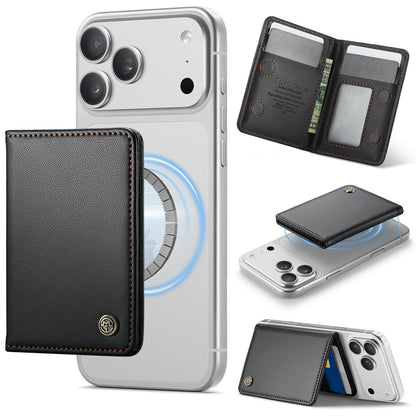Defencase for Magsafe Wallet Magnetic Card Holder RFID Blocking, PU Leather Minimalist Phone Wallet for MagSafe Phones and Cases for iPhone 17/16/ 15/14/ 13/12/ Pro/Max/Plus/Air, Black