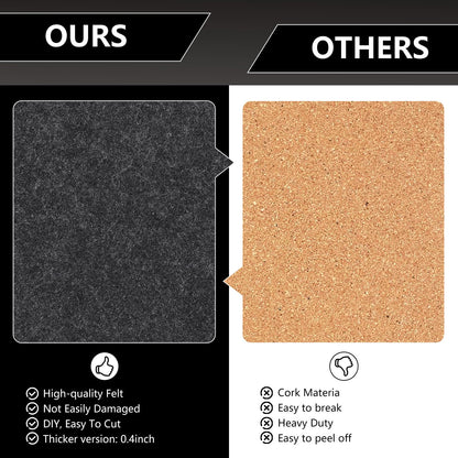 8 Packs Royal Blue Hexagon Felt Pin Board, 12" Bulletin Board with 30 Push Pins, Felt Board for Home Kitchen Office Decor, Self-Adhesive Corkboard Tiles for Walls School Message Photos Memos
