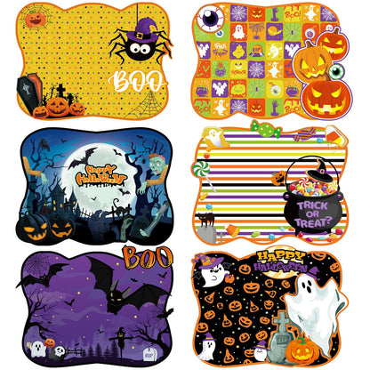 Sunnychicc 6 Pcs Placemats Plastic Happy Table Mats Waterproof Placemat for Kitchen Home Table Party Decoration, 11.81 x 15.75 Inch (Halloween)