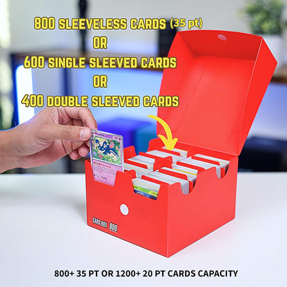 Trading Card Storage Box 800 - Teal | Card Box 800+ holds standard 35pt cards | 4-in-1 Compartments| Strong Double Wall Design | 8 dividers | Sports - Baseball Card Deck Box - Teal
