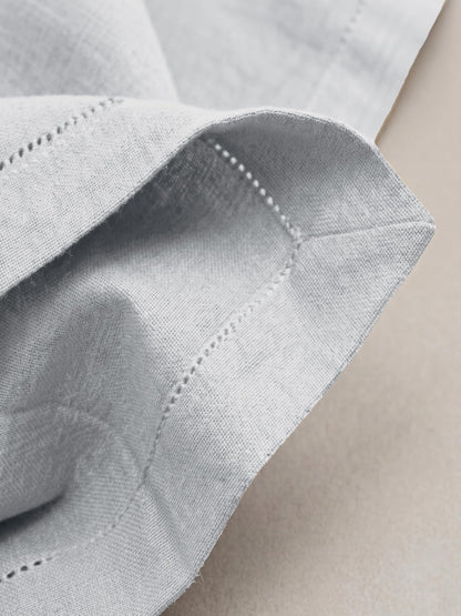 Palisa Grey Cotton Napkins Set of 4 | Premium Hemstitch Detailing Cloth Dinner Napkins 18x18 Inch | Soft Washable & Reusable Table Napkins for Everyday Use Weddings Parties Restaurants & Hotels