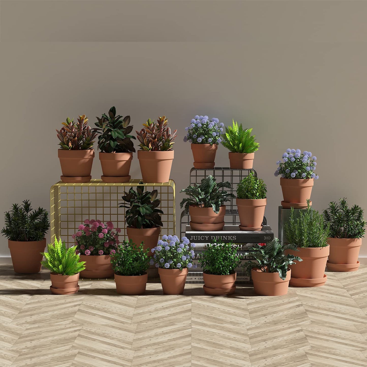 Fcacti 5.5 Inch Clay Pot for Plant with Drainage Hole - 8 Pack Large Terra Cotta Plant Pot, Clay Ceramic Pottery Planter Cactus Flower Pots Succulent Pot, Terracotta Pot for Indoor Outdoor Plant