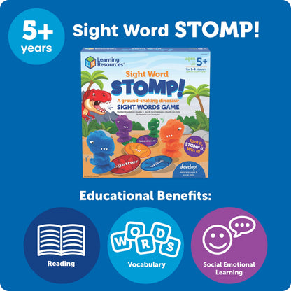 Learning Resources Sight Word Stomp! - Alphabet Toys, Phonics Flash Cards, Classroom Board Games, ABC Homeschool, Reading Manipulatives, Gifts for Boys and Girls, Visual Vocabulary