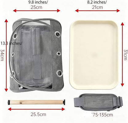 Portable Bird Carrier Bag, Parrot Breathable Shoulder Bag, Travel Parakeet Travel Cage with View Window, Small Bird Rat Clear Cage with Standing Perch Tray, Pet Outdoor Vet Visit Holder Handbag
