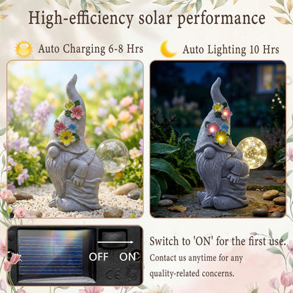 Acgarten Solar Funny Garden Gnome Statue: Outdoor Lights Decorations