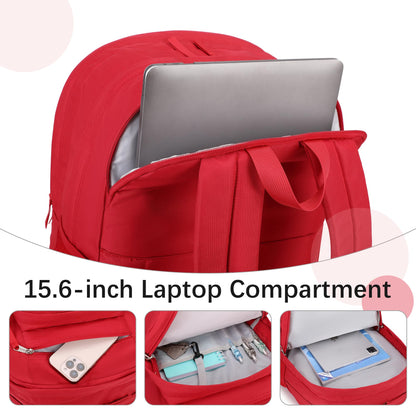 abshoo 34L Big School Backpack For College Women Girls Middle High School Teen Bookbag Travel Backpack Daypack (Red)