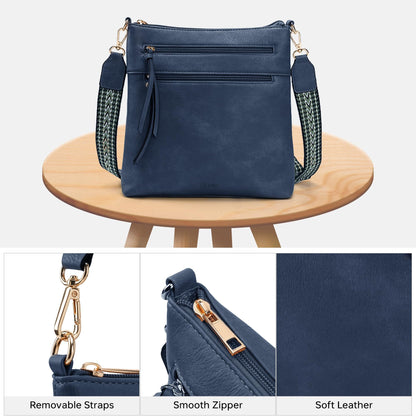 GEMIU Small Crossbody Bags for Women Travel Multi Pocket Womens Purses Women's Crossbody Handbags with Guitar Strap Blue