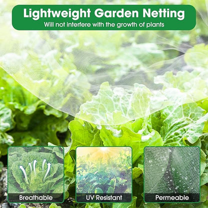 Unves 8'x24' Garden Netting, Mosquito Bird Netting for Garden Protection, Insect Plant Mosquito Net Covers for Vegetable Fruits from Birds Bugs