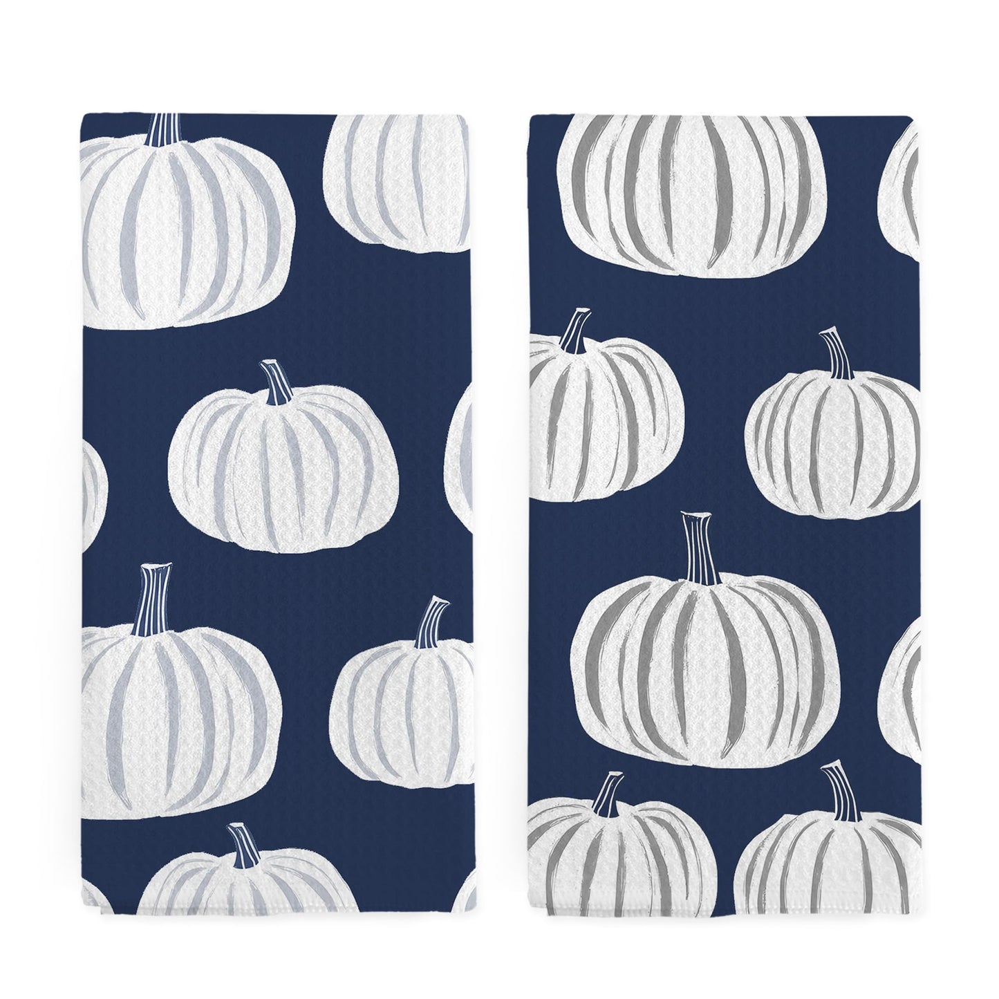 nvucamd Navy Blue Fall Pumpkin Hand Towels for Bathroom, Cute Autumn Pumpkins Kitchen Towels, Thanksgiving Halloween Fall Dish Tea Towel for Kitchen,Pumpkin Bathroom Decor, 16x24 in