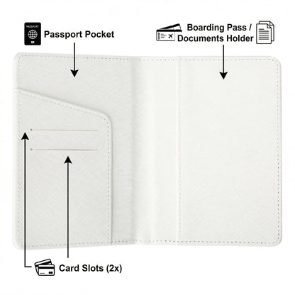 Passport Holder Set for Couples, Mr and Mrs Embroidered Passport Covers, PU Leather Travel Accessory, Wedding and Honeymoon Gift (Embroidered Black White Gold)