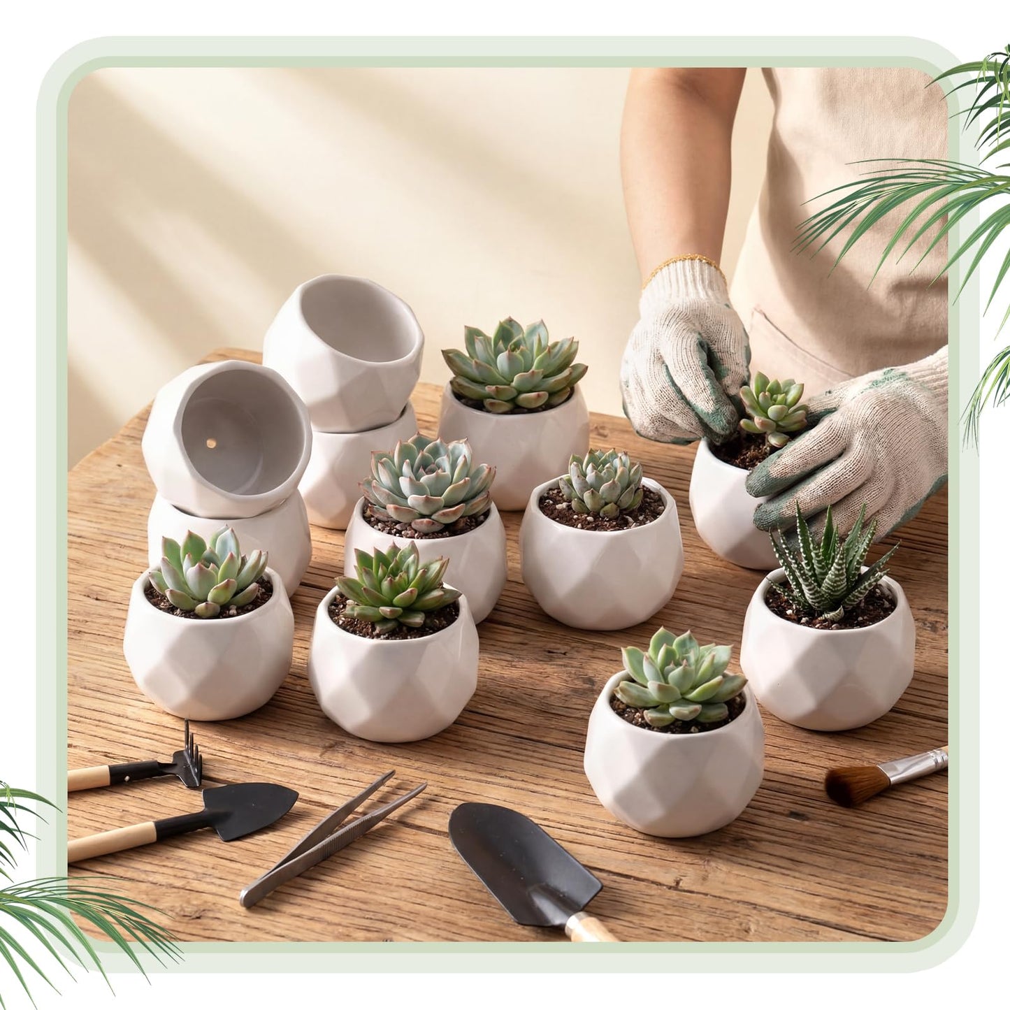 Acellegic 24 Pack 2.5 Inch Mini Succulent Plant Ceramic Pot with Drainage Hole, Small Pineapple Clay Garden Planter for Succulents, Cactus, DIY Easter Spring Craft Activity(White,Fashion)