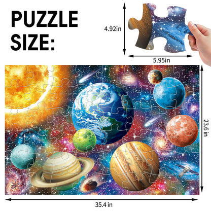 Jumbo Floor Puzzle for Kids,48 Piece Solar System Planet Large Jigsaw Puzzles for Toddler Ages 3-5,Preschool Educational Learning Space Toys,Easter Gift for Boys & Girls Ages 4-8