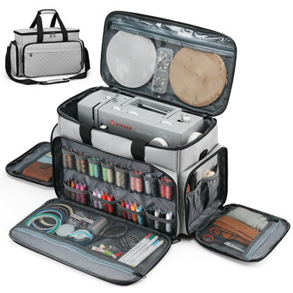 kadilong Sewing Machine Case with Removable Padding Pad, Sewing Tote Bag for Sewing Machine Carrying with Shoulder Strap for Most Standard Singer, Brother, Janome